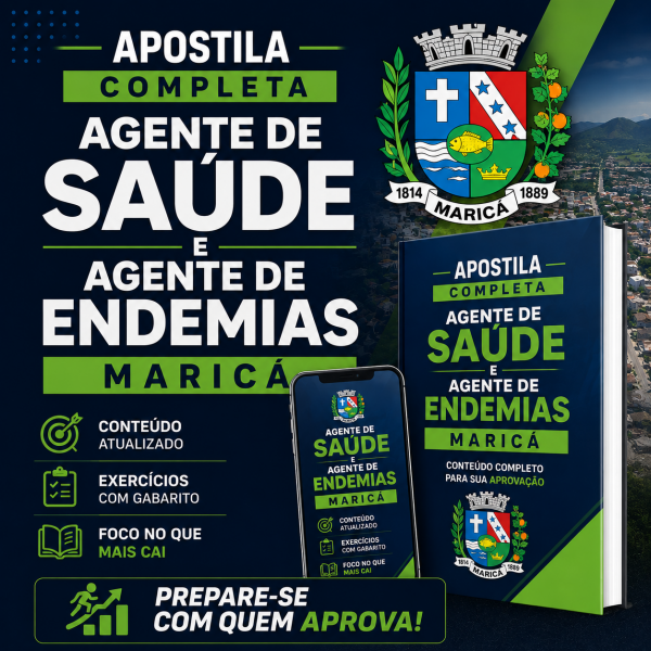 Apostila - Agente de Saúde e Agente de Endemias de Maricá  - Apostila digital completa