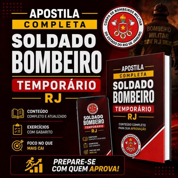 Apostila - Soldado Bombeiro Temporário RJ  - Apostila digital completa