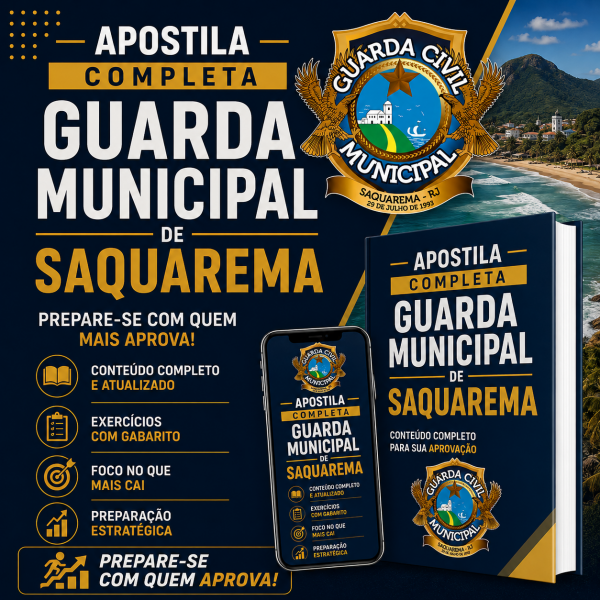 Apostila - Guarda Municipal de Saquarema  - Apostila digital completa